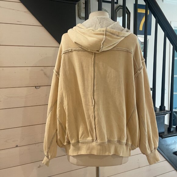 072 Free People We The Free By Your Side Thermal Lined Zip Up Hoodie Sweatshirt - Picture 5 of 7